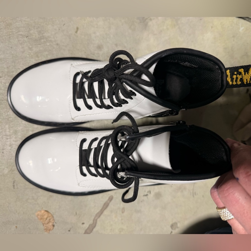 Dr. Martens White Patent leather Boots kids size 12